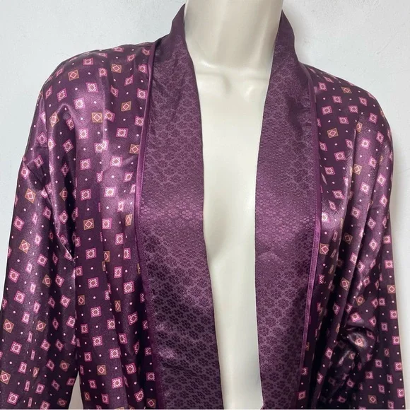 Vintage Victorias Secret Robe Womens One Size O/S Sleepwear Belt Burgundy new. - Picture 4 of 8